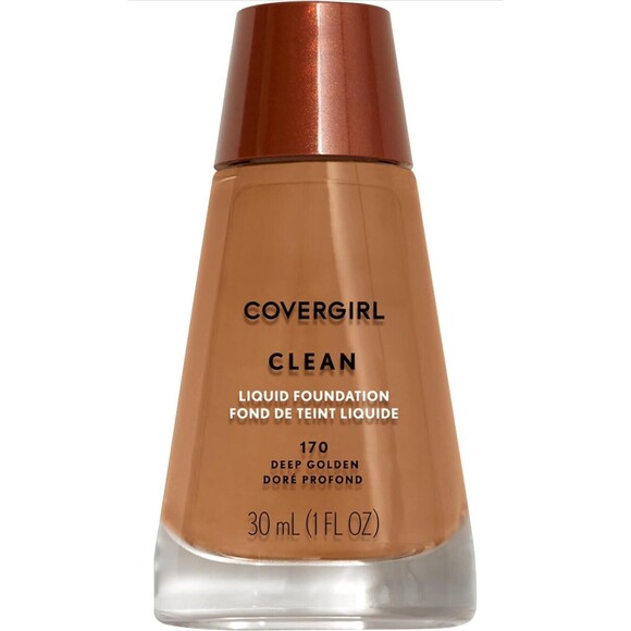 TWO COVERGIRL Clean Liquid‎ Foundation, Shade 170 Deep Golden, 1 fl oz, NEW!! - Picture 2 of 4